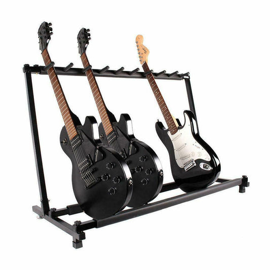 Guitar Stand Bass Folding Rack Holder Multiple Guitars Display 9 Space