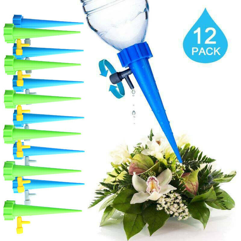 Plant Self Watering Spikes Garden Drip Irrigation Stakes 12 Packs - Dealjas