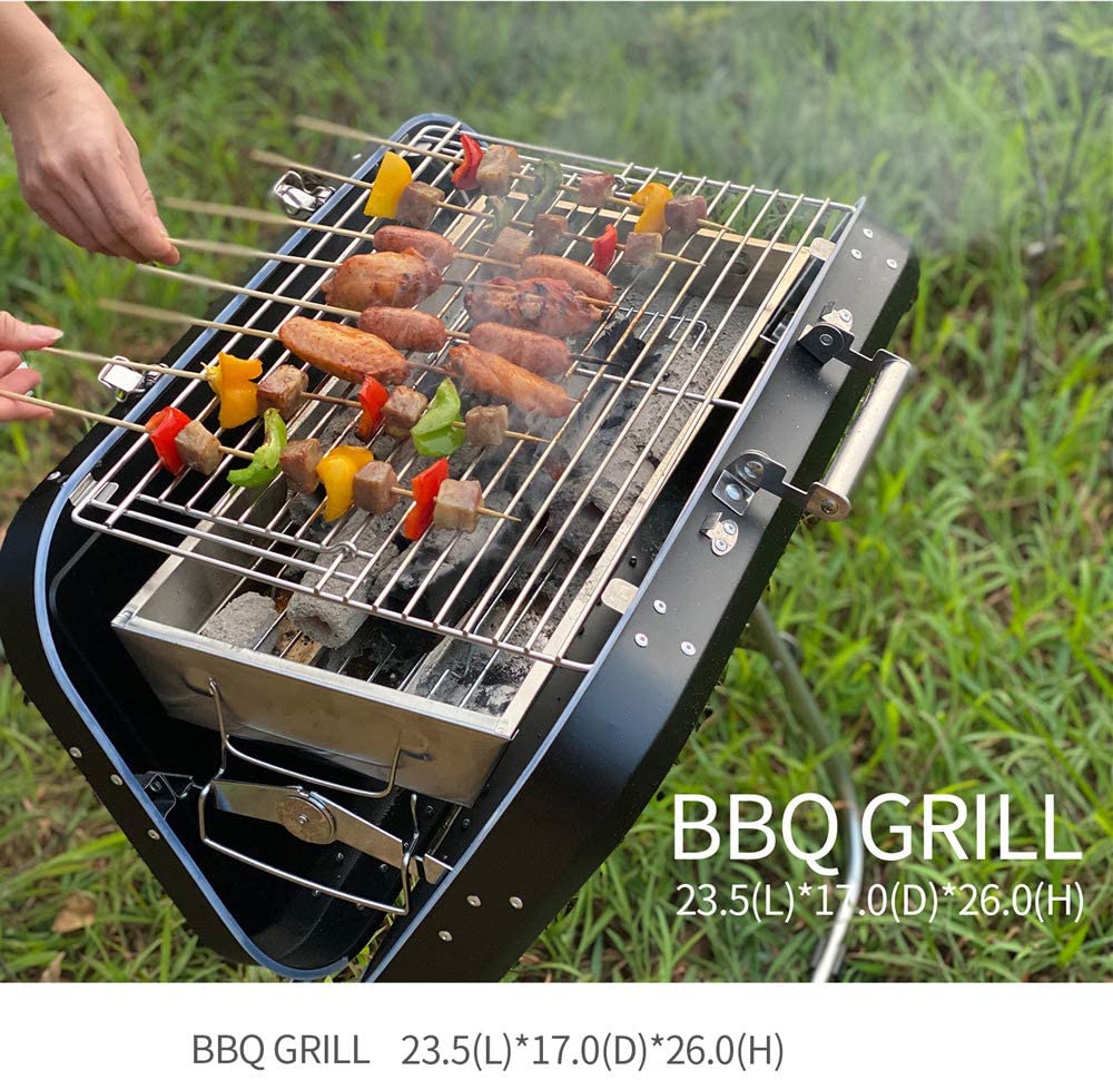 Portable Charcoal Grill Barbecue Small Camping Tabletop BBQ Cooking - Dealjas