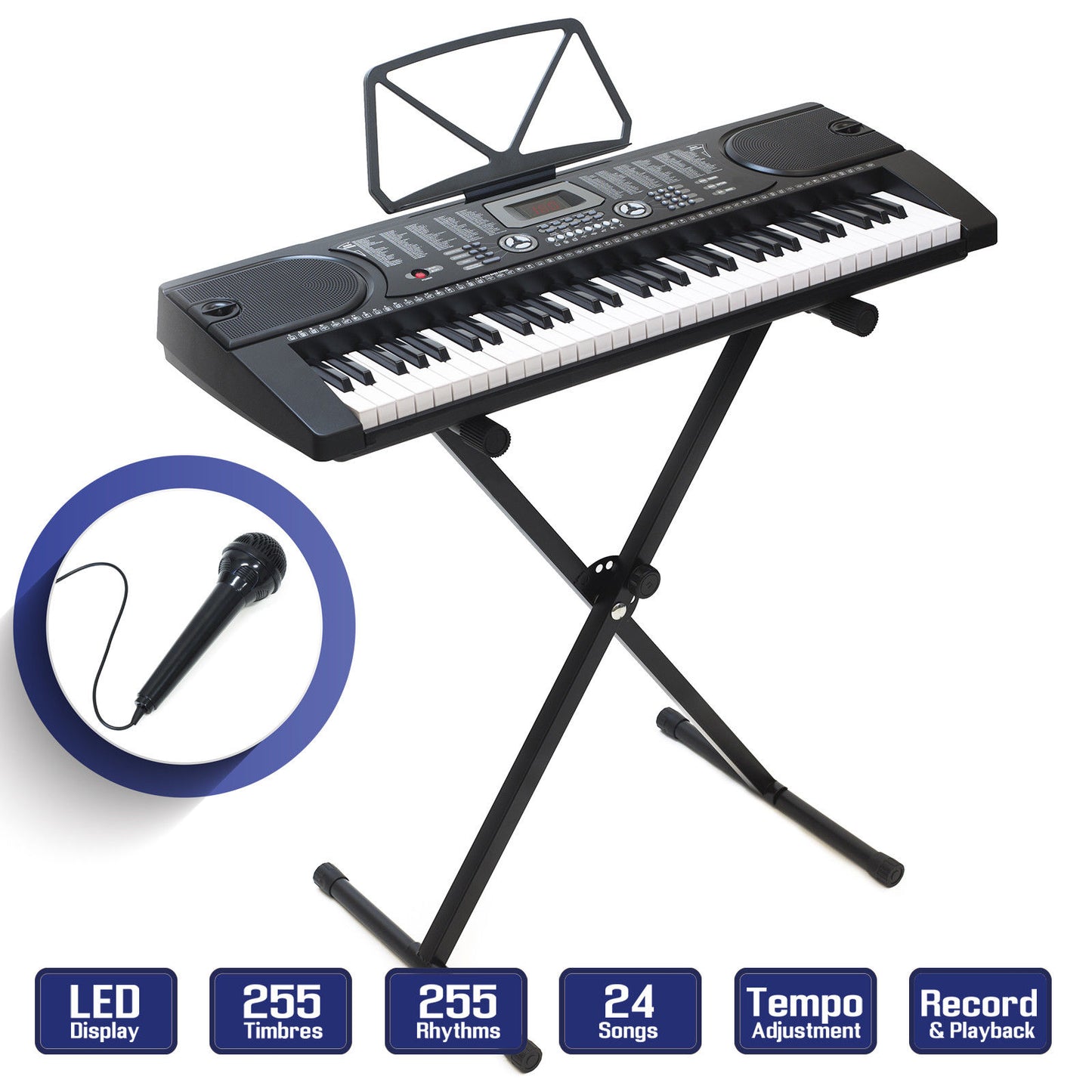 Digital Piano Keyboard Portable Electronic Instrument with Stand - Dealjas