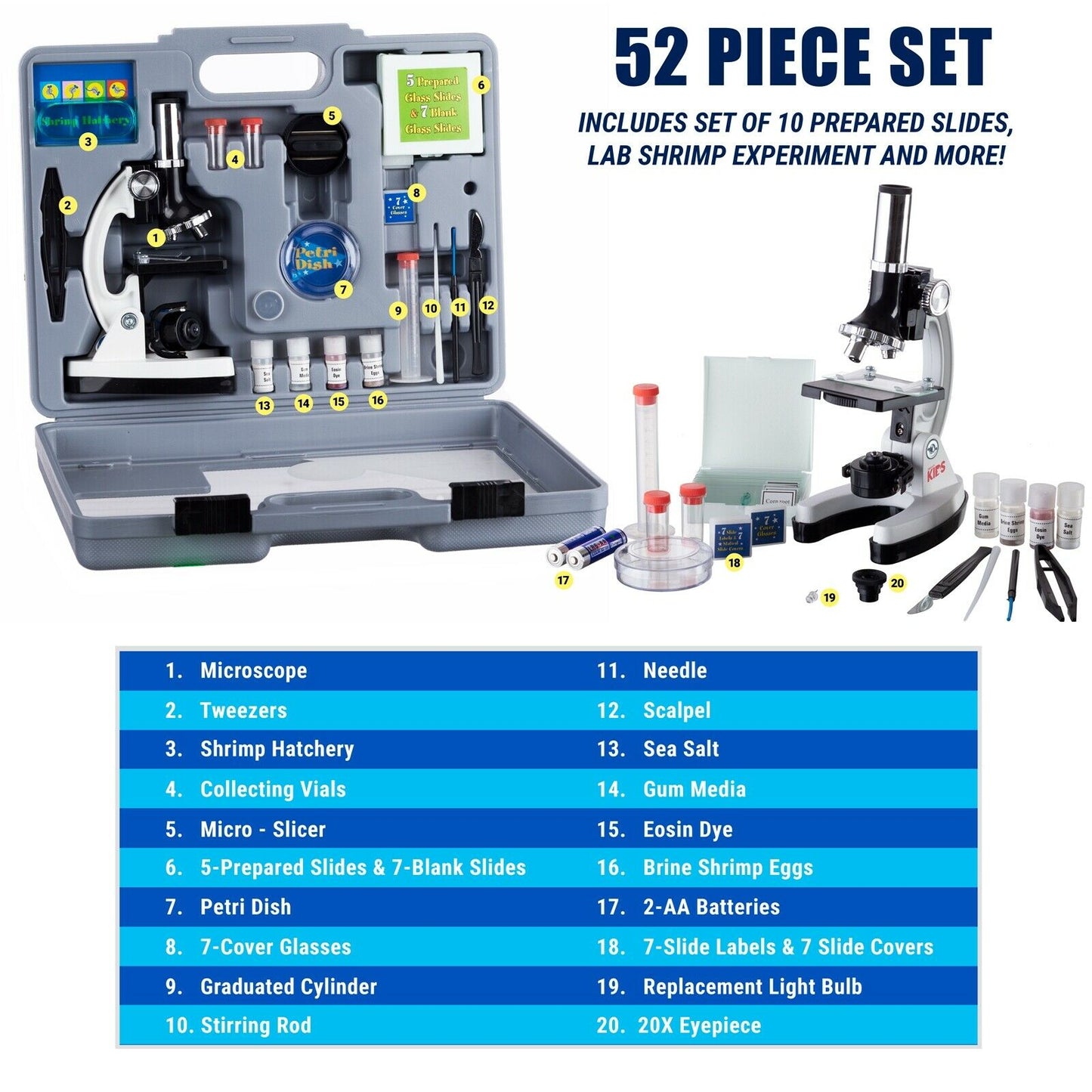 Compound Microscope Kit 120X-1200X Starter Microscope Science STEM Set - Dealjas