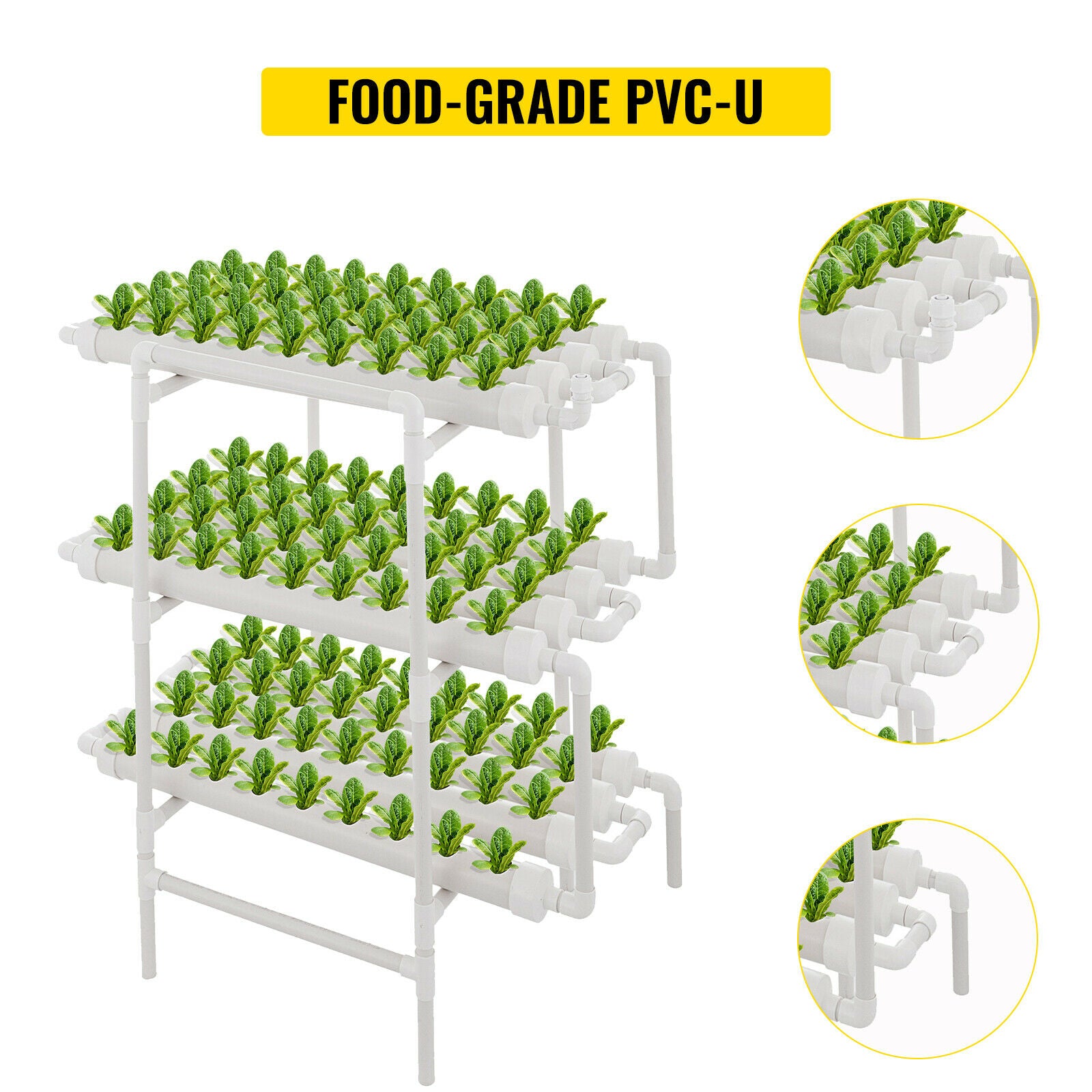 Hydroponic Grow Kit 108 Garden Plant Vegetable Sites 12 Pipes 3 Layers - Dealjas