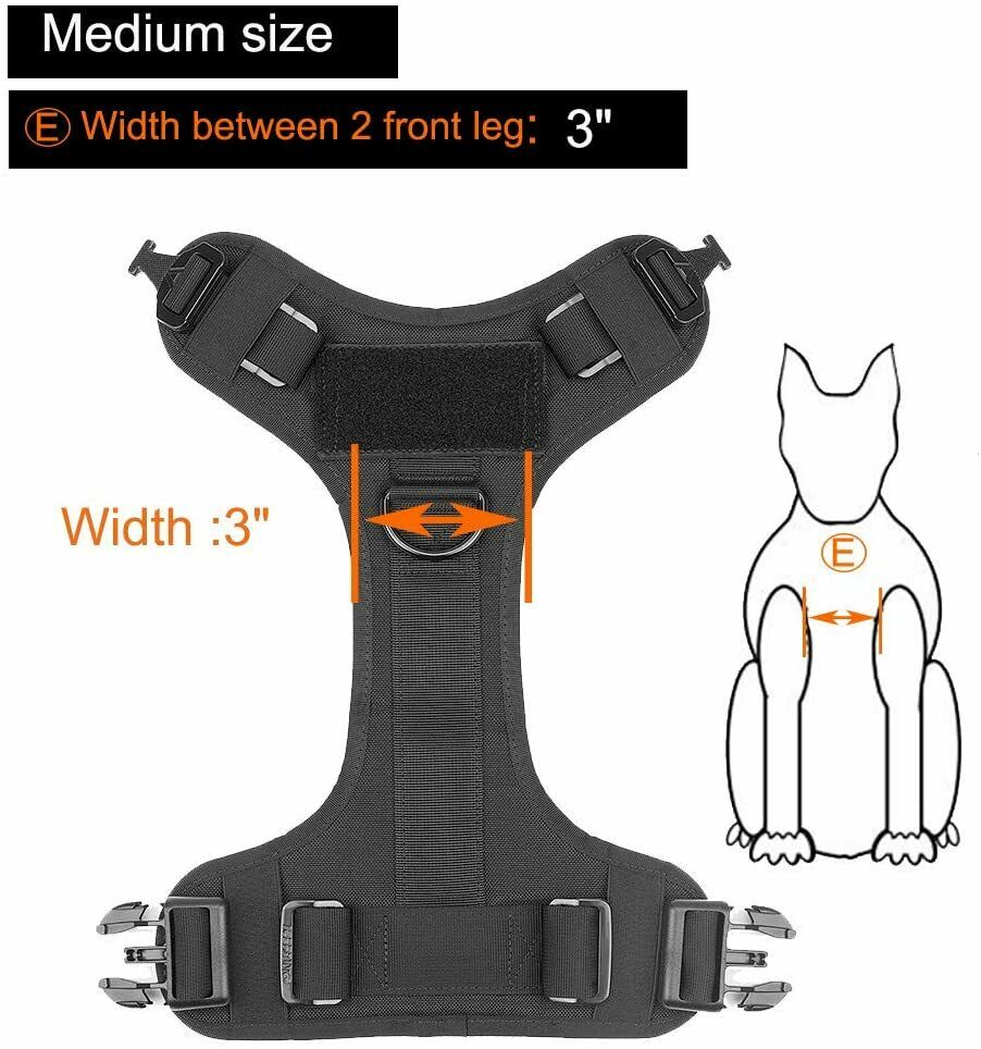 Tactical Dog Harness With Handle No Pull Training Vest Military Gear - Dealjas