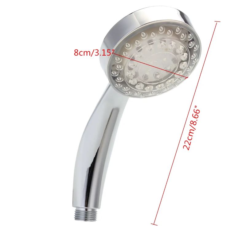 Chrome Hand Held Detachable LED Shower Head 7 Color Changing Water Glow Light - Dealjas