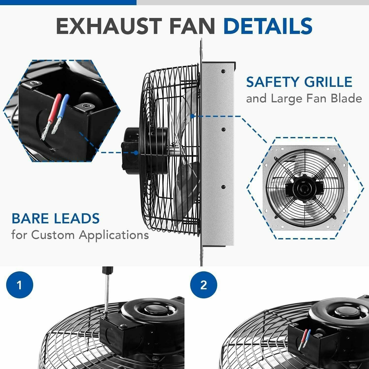 iPower Shutter Exhaust Fan with Aluminum High Speed Blades 12 Inch - Dealjas