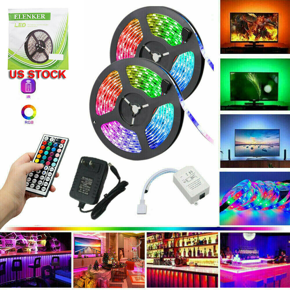 LED Strip Lights 49ft RGB with IR Remote Color Changing Flexible Tape Light - Dealjas