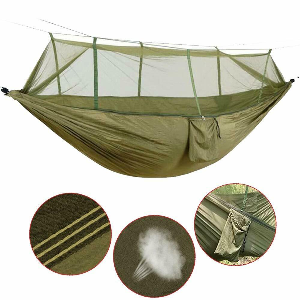 Camping Hammock with Mosquito Net Outdoor Hanging Sleeping Swing Chair - Dealjas