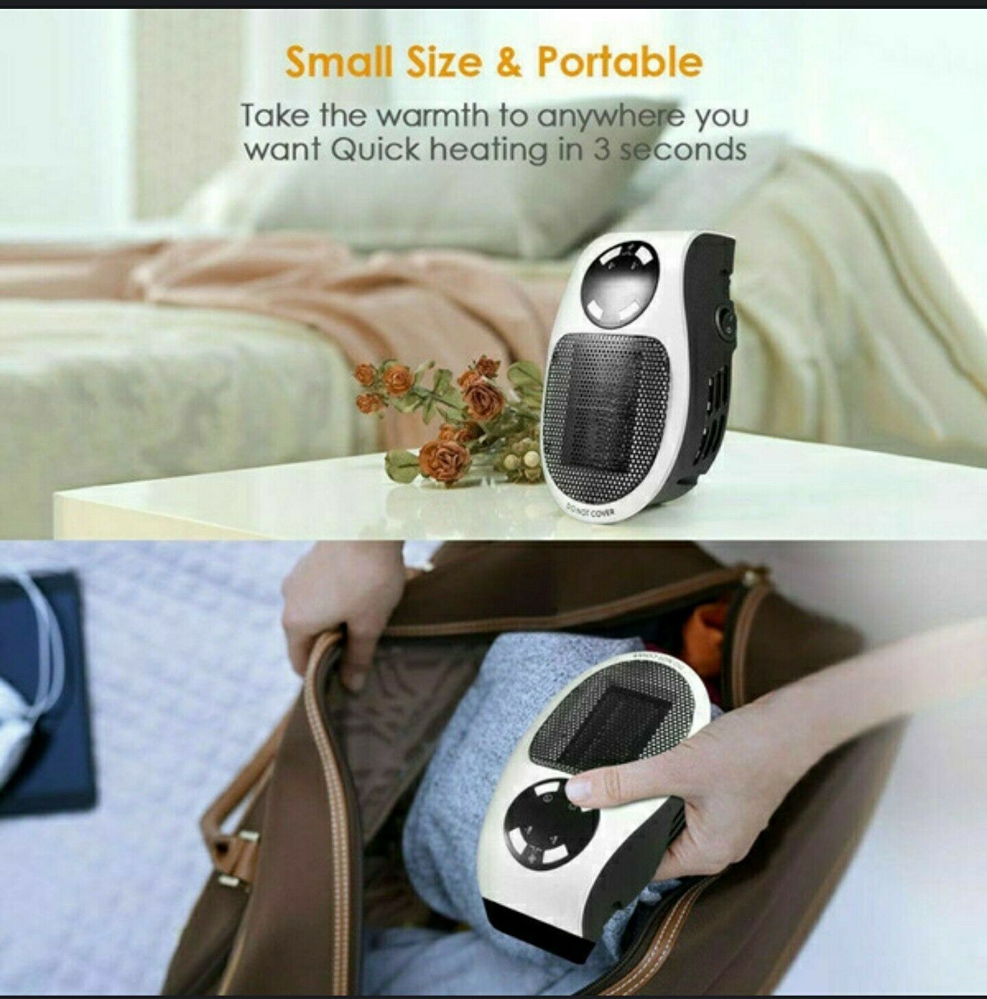 Portable Mini Electric Plug-In Wall Heater Handy Room Blower Fan Radiator - Dealjas