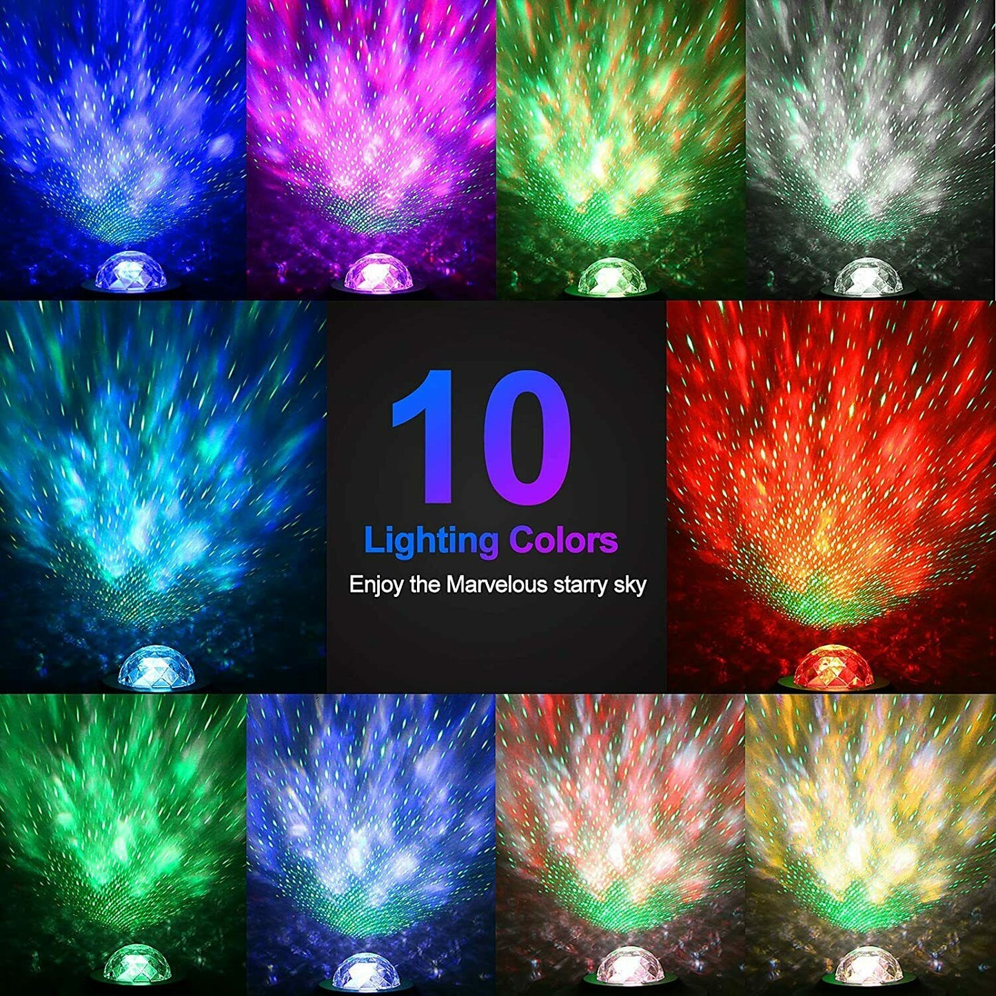 LED Night Light Starry Galaxy Ocean Nite Lamp Constellation for Kids or Adult with Speaker - Dealjas