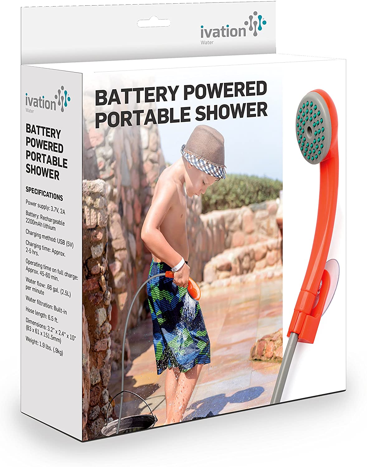 Outdoor Shower Head Battery Powered Portable Camping Shower Pumps Water - Dealjas