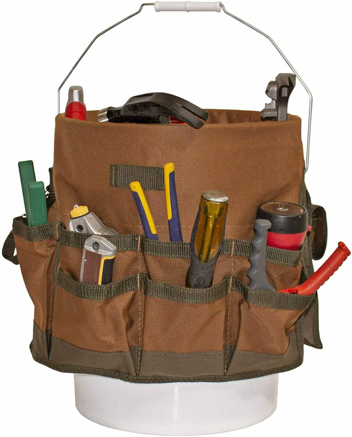 Bucket Tool Organizer Garden Bag Caddy Storage With Pockets 5 Gallon - Dealjas