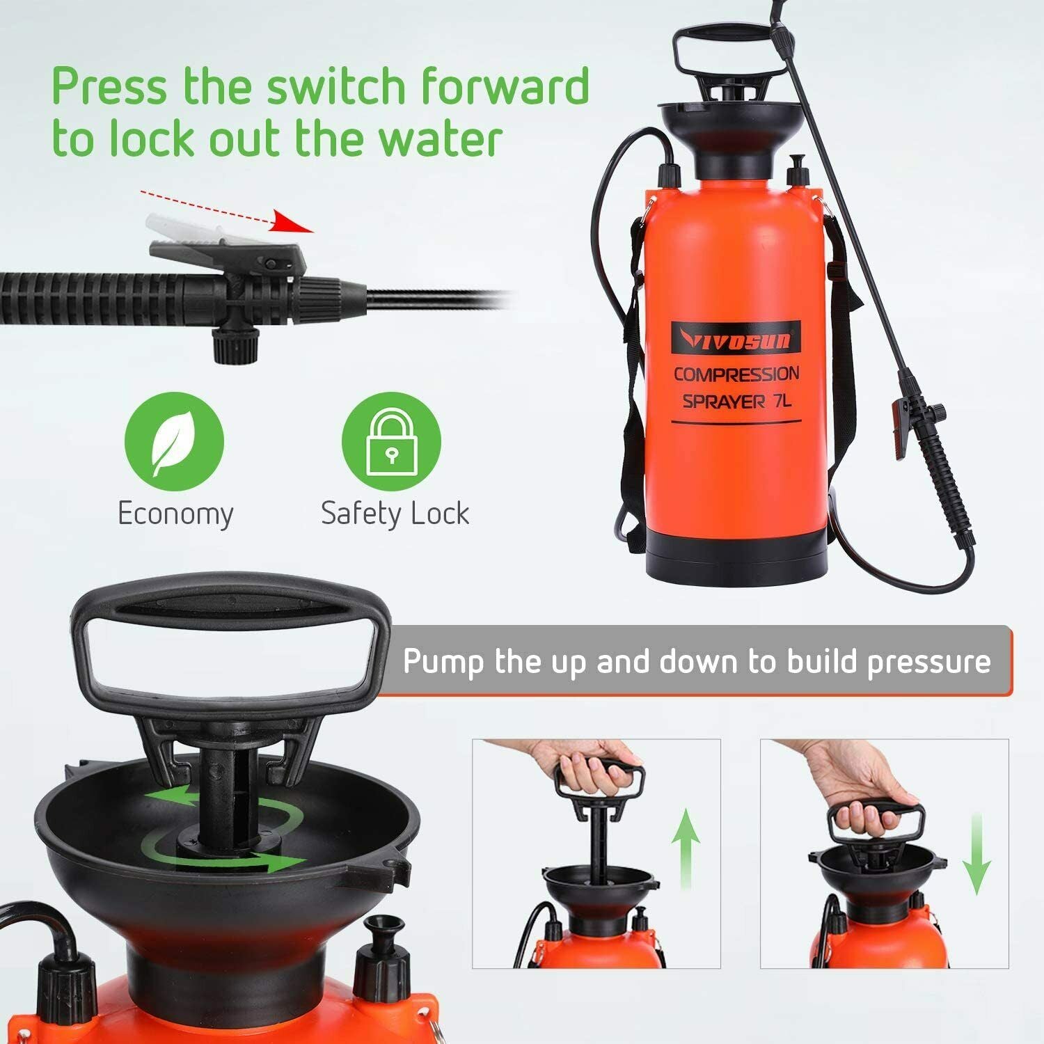 Pump Pressure Sprayer with Relief Valve Handheld Garden Spray 2 Gallon - Dealjas