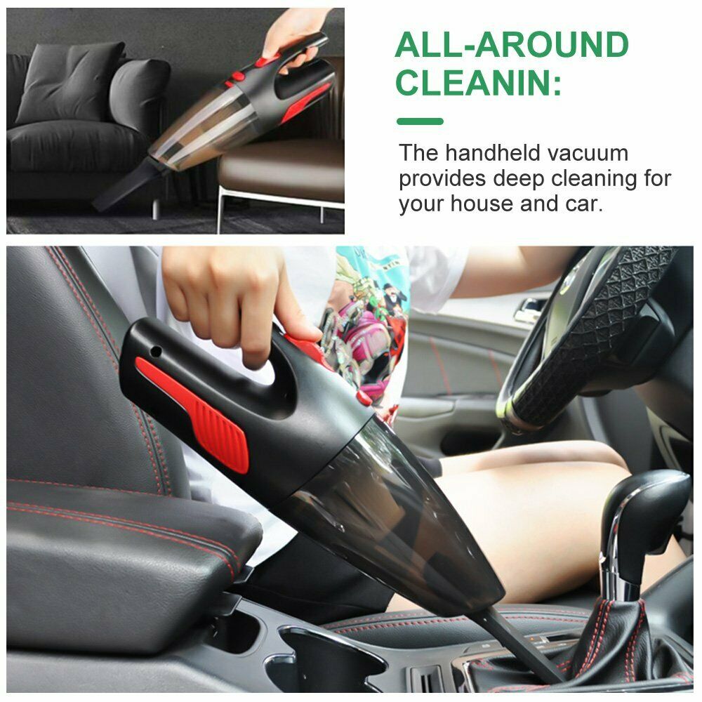 Cordless Car Vacuum Cleaner 12V 120W Auto Mini Portable Wet Dry Powerful Vac - Dealjas