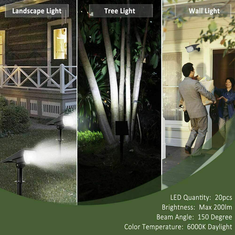 Outdoor LED Spot Lights Landscape Spotlights Garden Solar Powered Lamp - Dealjas