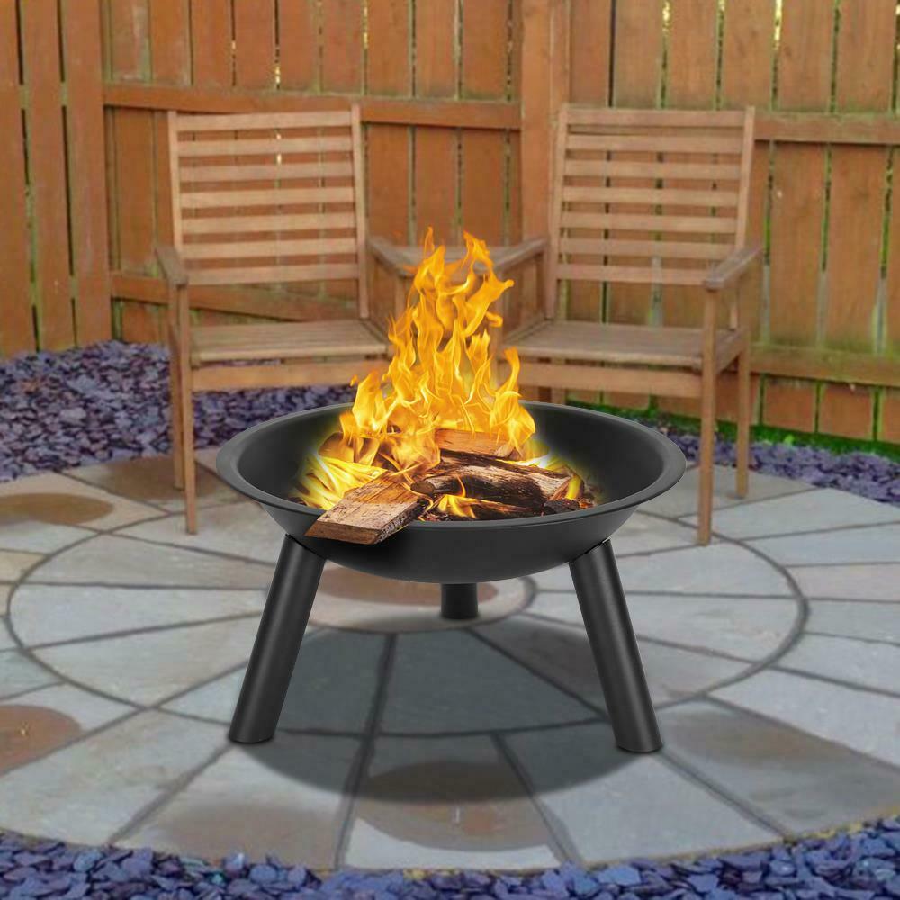 22" Fire Bowl Backyard Wood Burning Heater Iron Bowl Patio Fire Pit - Dealjas