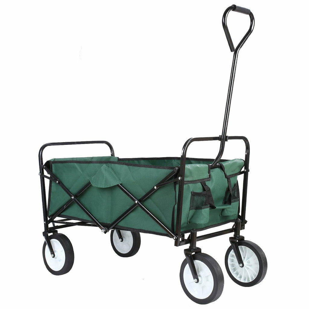 Collapsible Wagon Beach Camp Folding Cart Outdoor Utility Shopping Cart - Dealjas