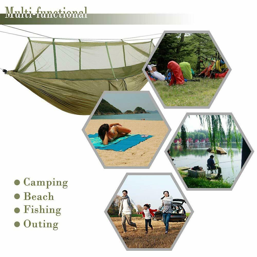 Camping Hammock with Mosquito Net Outdoor Hanging Sleeping Swing Chair - Dealjas