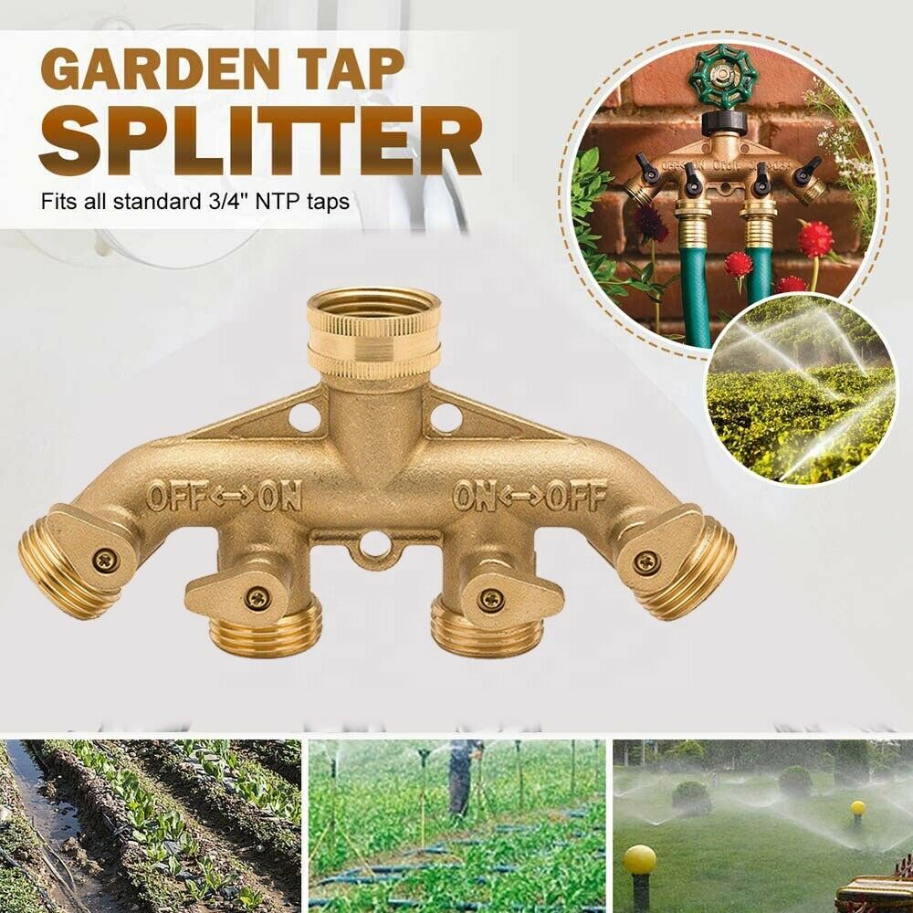 Hose Splitter Garden Faucet Manifold Valves 4 Way Hose Connector - Dealjas
