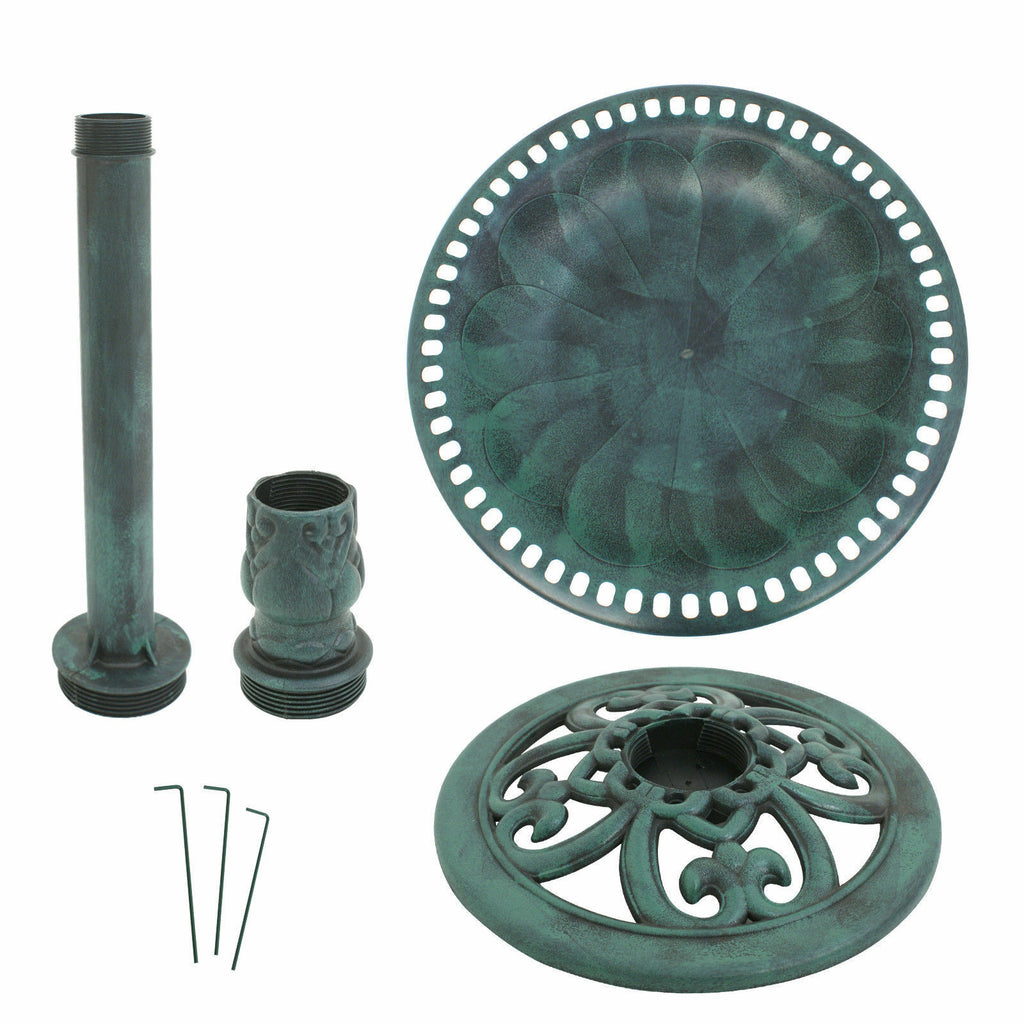 Pedestal Bird Bath Garden Resin Bird Baths Outdoor Vintage Decor - Dealjas