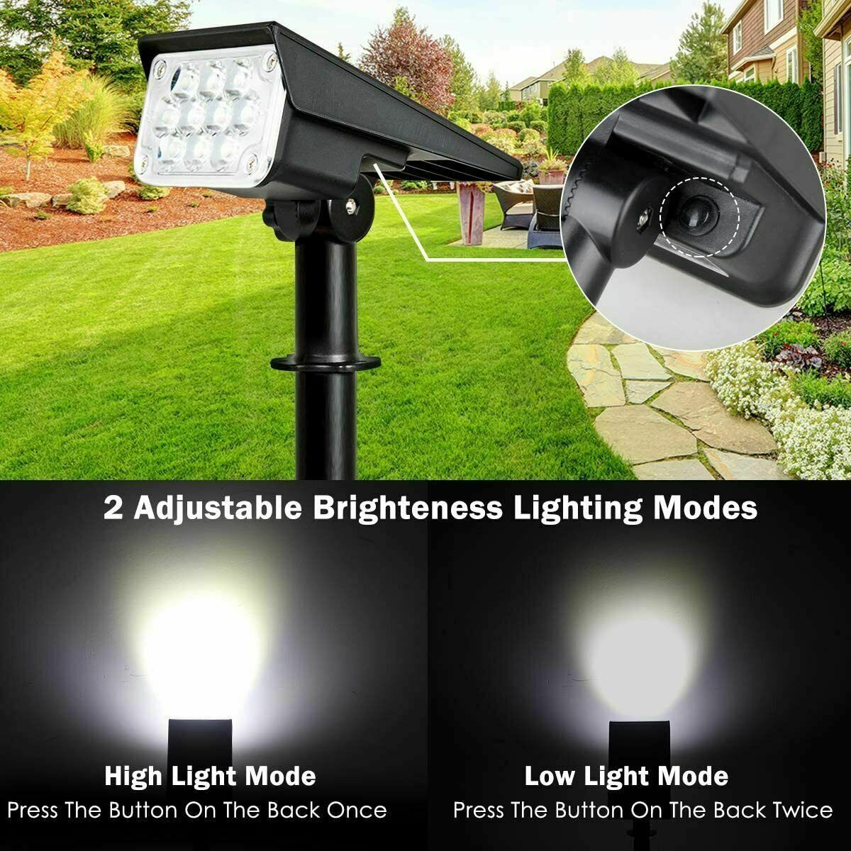 Outdoor LED Spot Lights Landscape Spotlights Garden Solar Powered Lamp - Dealjas