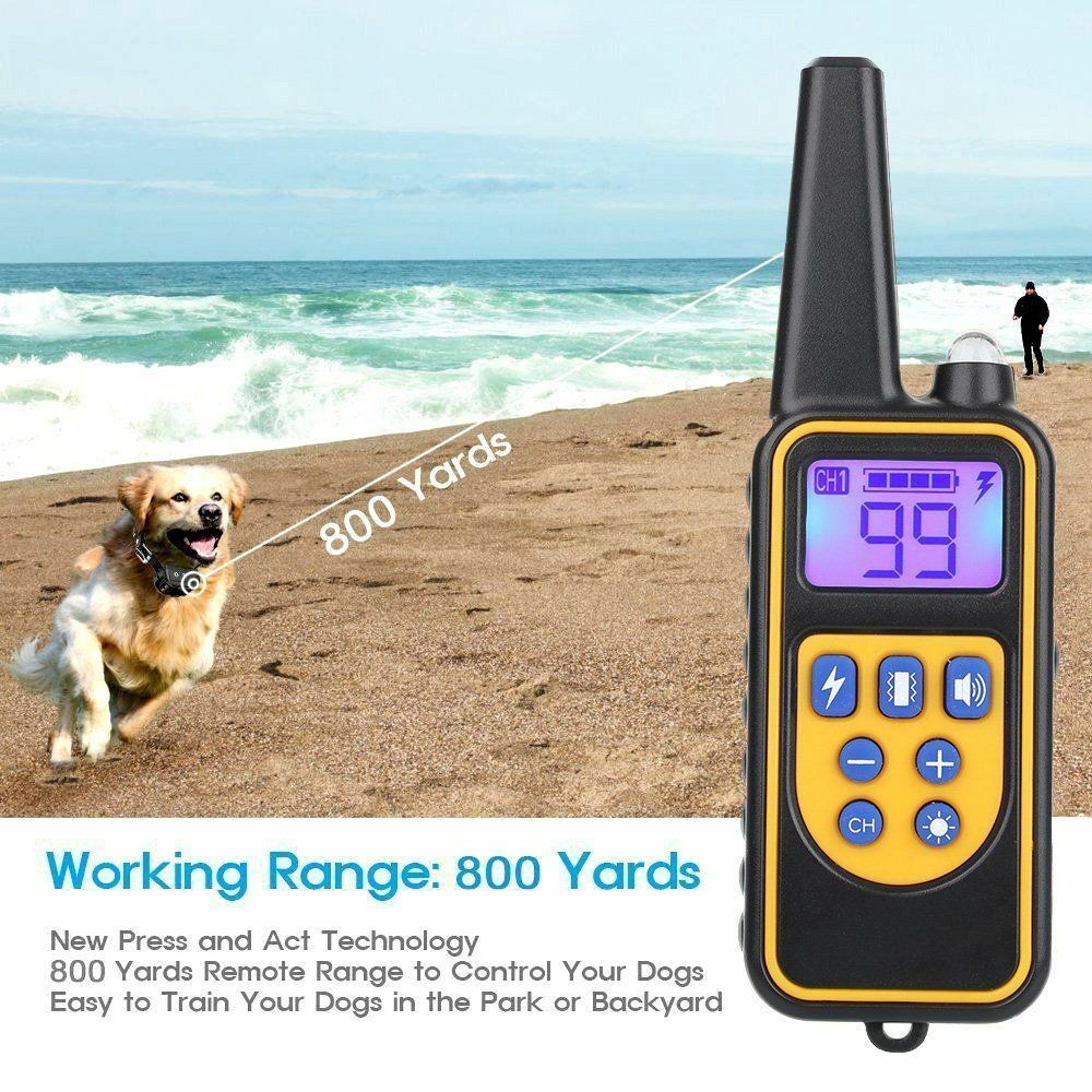 Dog Shock Collar Rechargeable with Remote Control - Waterproof 2600 FT - Dealjas