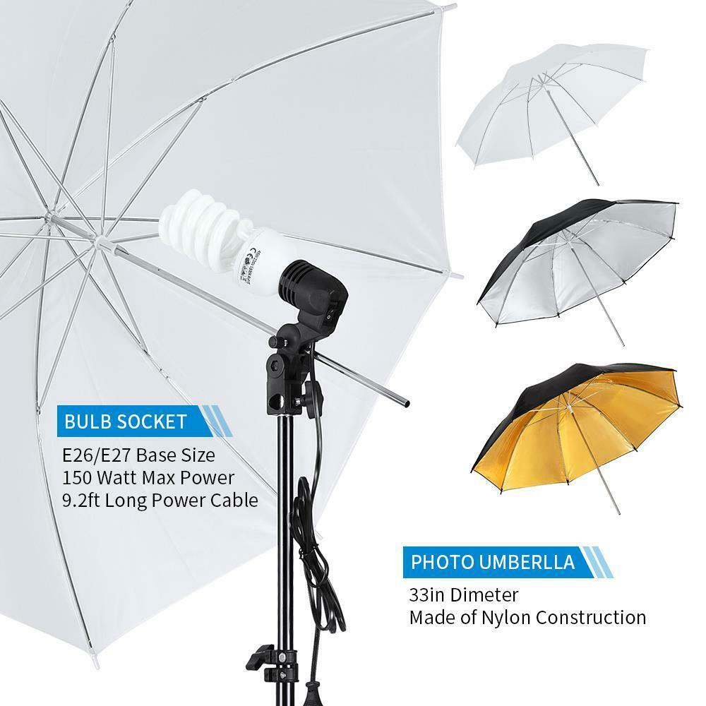 Photography Lighting Kit Video Home Studio Product Umbrella Softbox - Dealjas