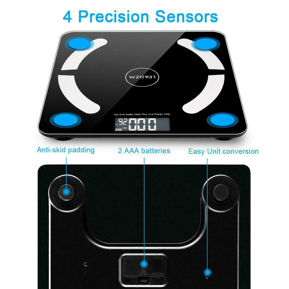 Bluetooth Body Fat Scale Digital Smart for Body Weight BMI - Dealjas