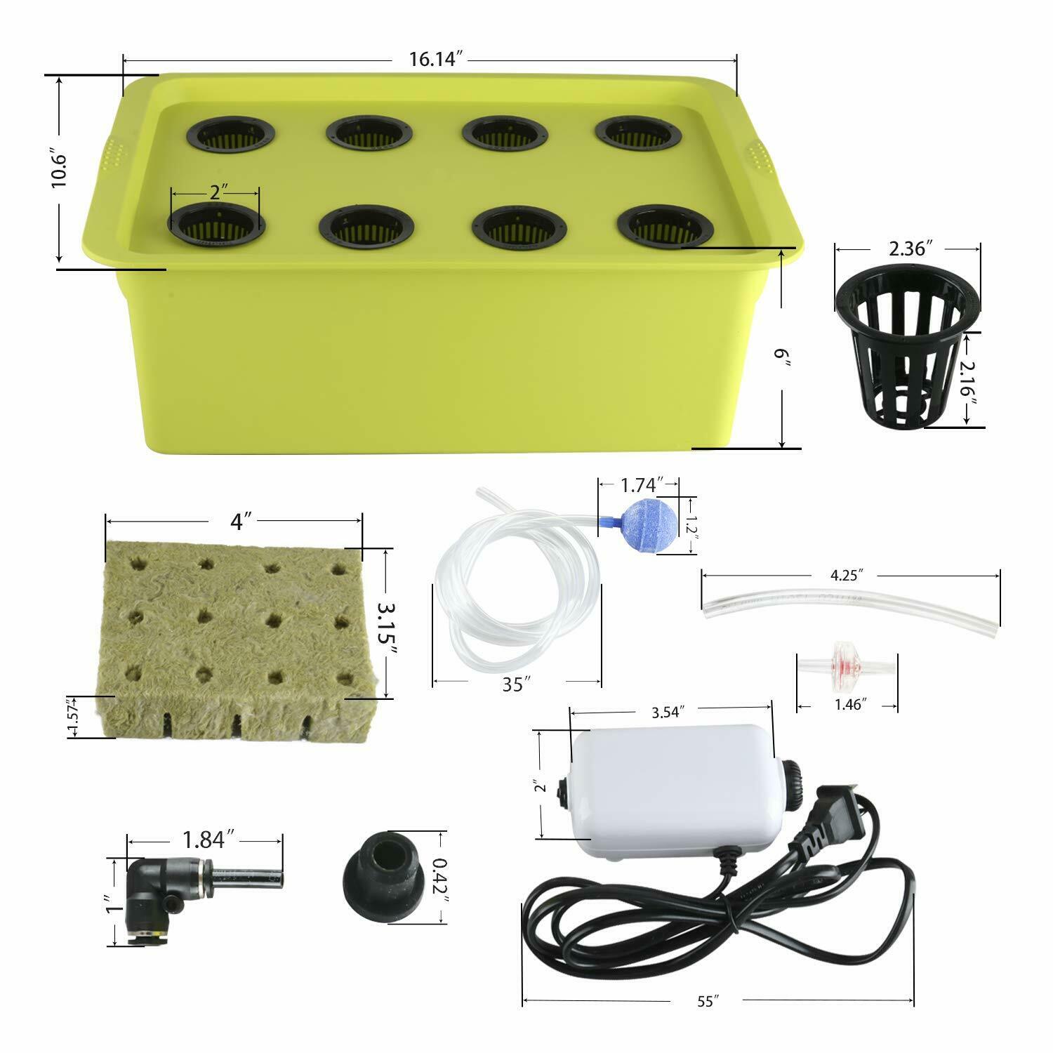 Hydroponic Grow System Kit 8 Indoor Garden Herb Plant Vegetable Sites - Dealjas