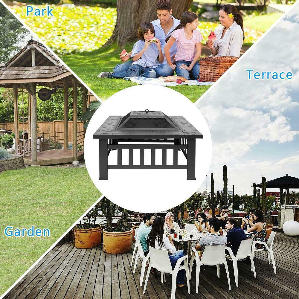 Wood Burning Fire Pit Outdoor Heater Patio Deck Stove Fireplace Bowl - Dealjas