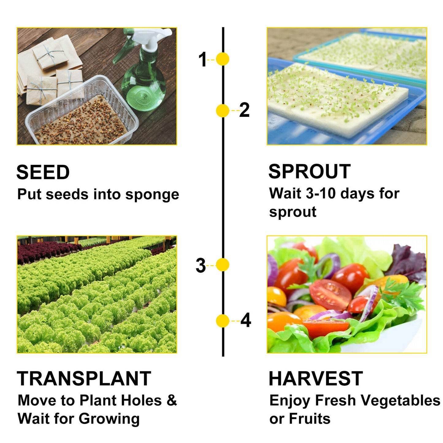 Hydroponic Grow Kit 54 Garden Plant Vegetable Sites 6 Pipes 1 Layer - Dealjas