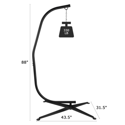 Hammock Chair Stand Outdoor Hanging Swing Seat Hammocks C-Stand - Dealjas