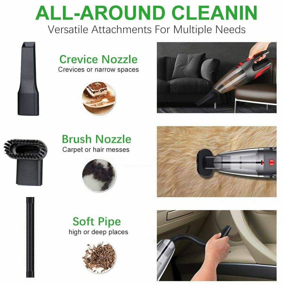 Cordless Car Vacuum Cleaner 12V 120W Auto Mini Portable Wet Dry Powerful Vac - Dealjas