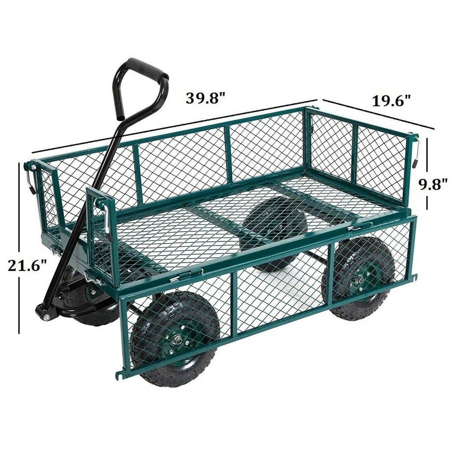 Garden Utility Cart Heavy Duty Outdoor Wagons Trailer Wheelbarrow - Dealjas