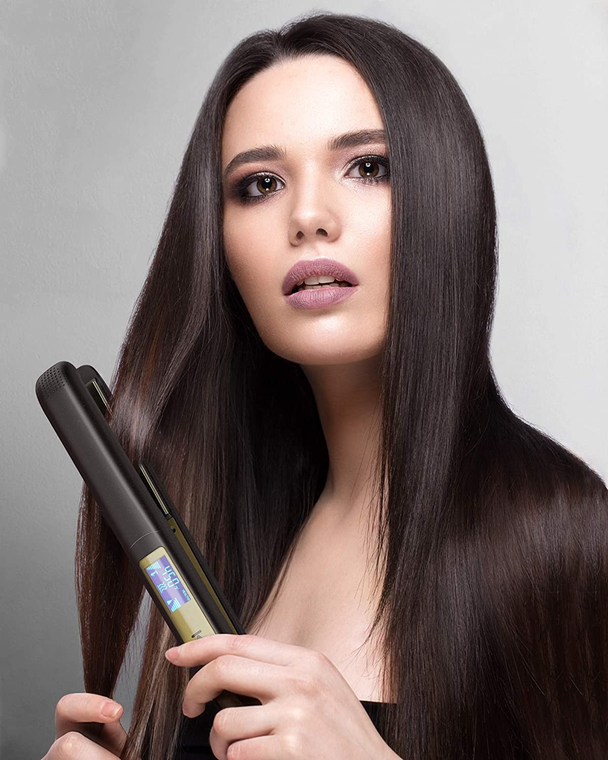 Professional Flat Iron Titanium Hair Straightener Adjustable Temperature - Dealjas