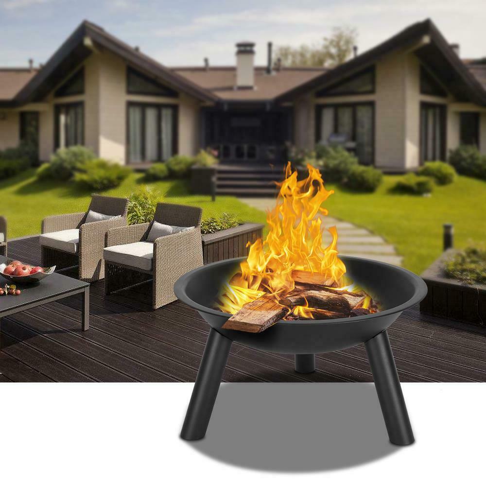 22" Fire Bowl Backyard Wood Burning Heater Iron Bowl Patio Fire Pit - Dealjas