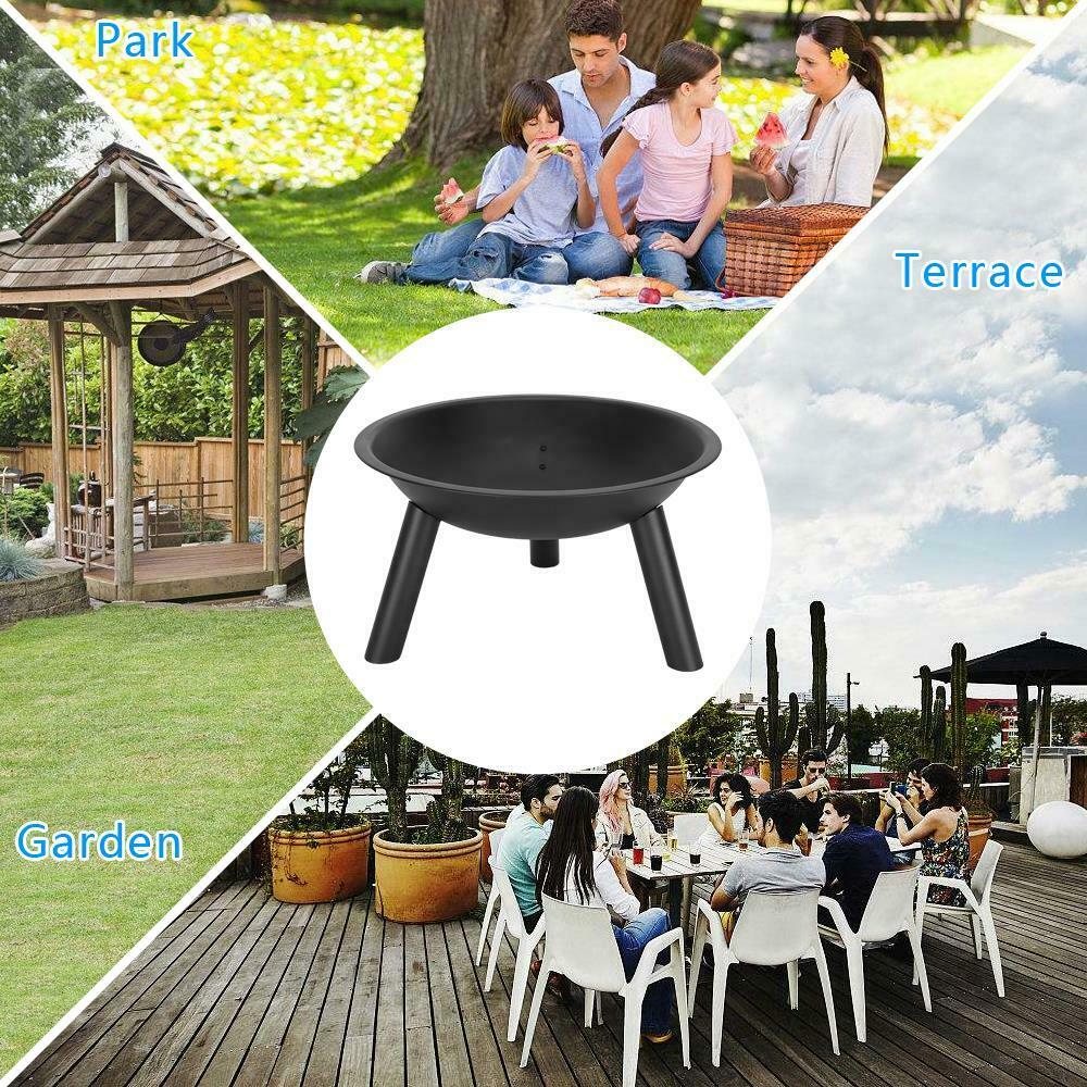 22" Fire Bowl Backyard Wood Burning Heater Iron Bowl Patio Fire Pit - Dealjas