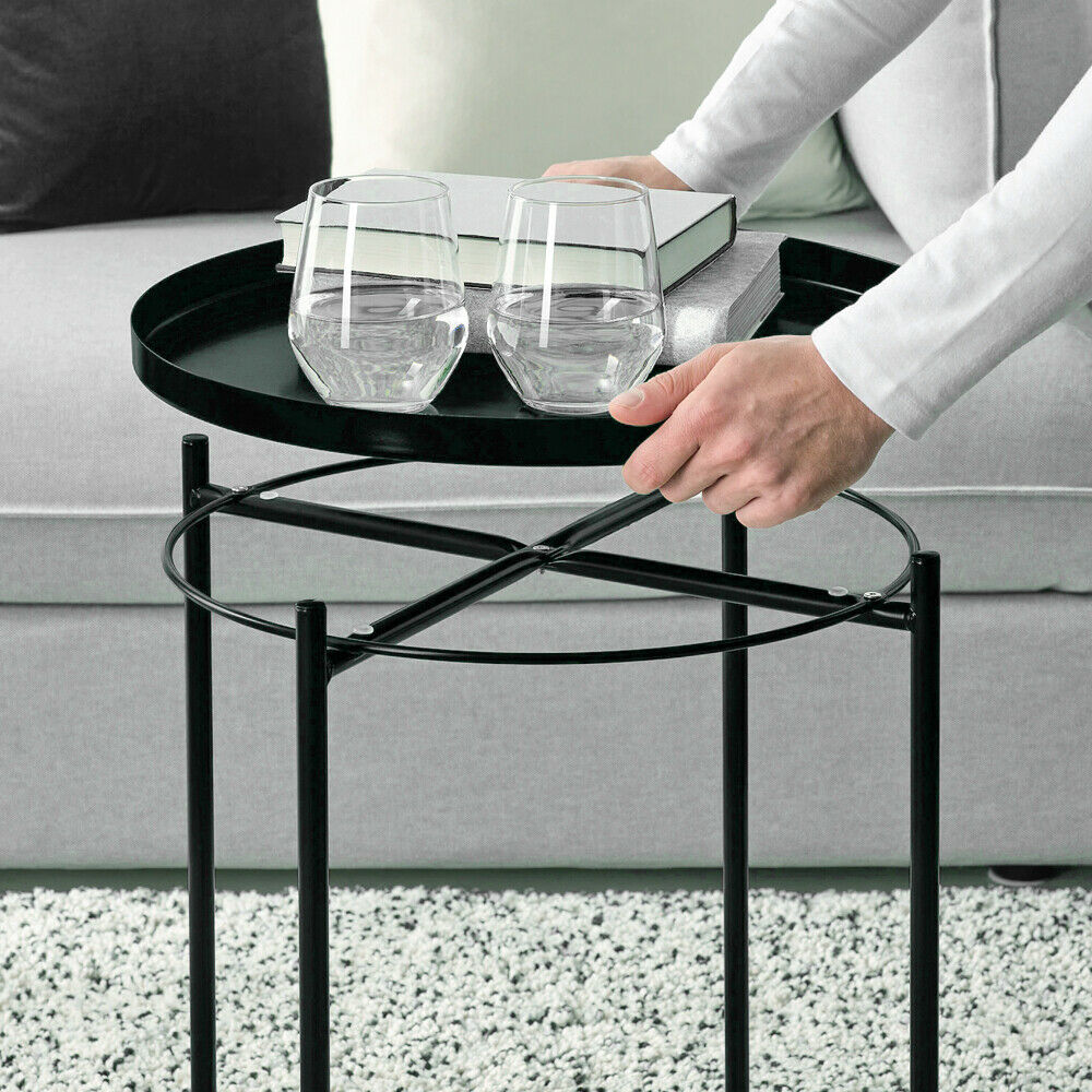 Metal Table Living Room Rounded Side Table Small Coffee Tables - Dealjas