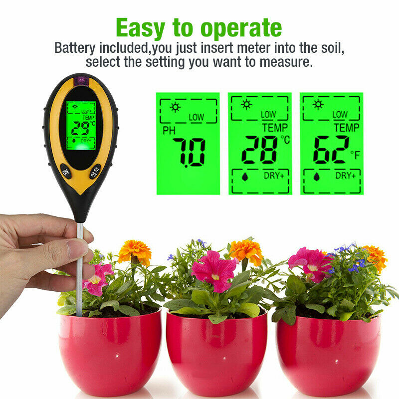 Digital PH Soil Tester Nutrient Moisture Test Meter Plant Sensor - Dealjas