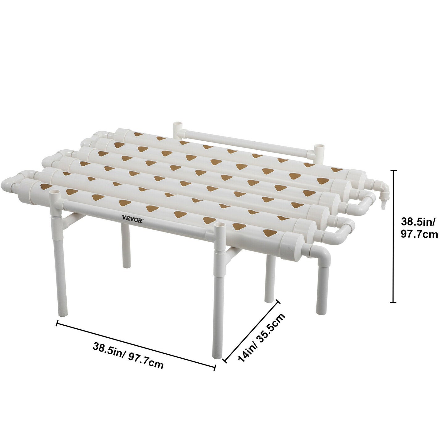 Hydroponic Grow Kit 54 Garden Plant Vegetable Sites 6 Pipes 1 Layer - Dealjas