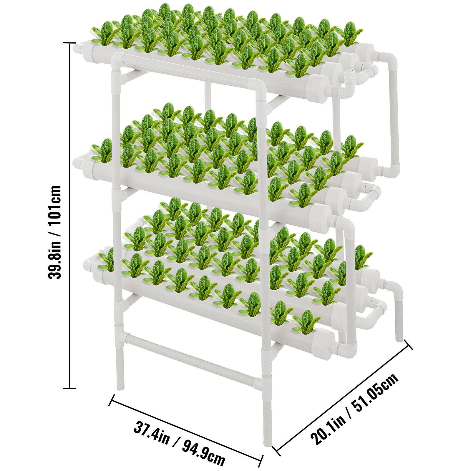 Hydroponic Grow Kit 108 Garden Plant Vegetable Sites 12 Pipes 3 Layers - Dealjas