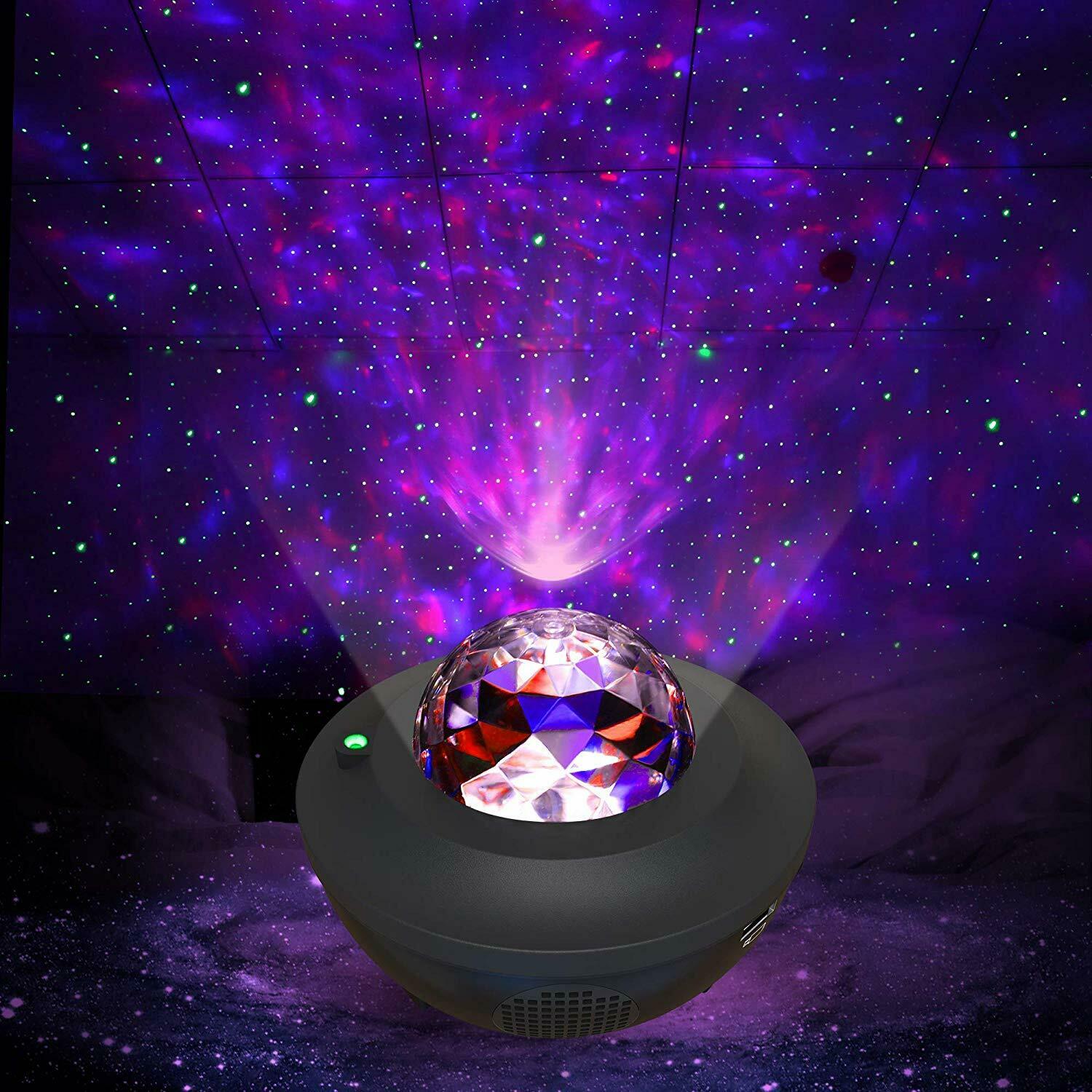 LED Night Light Starry Galaxy Ocean Nite Lamp Constellation for Kids or Adult with Speaker - Dealjas