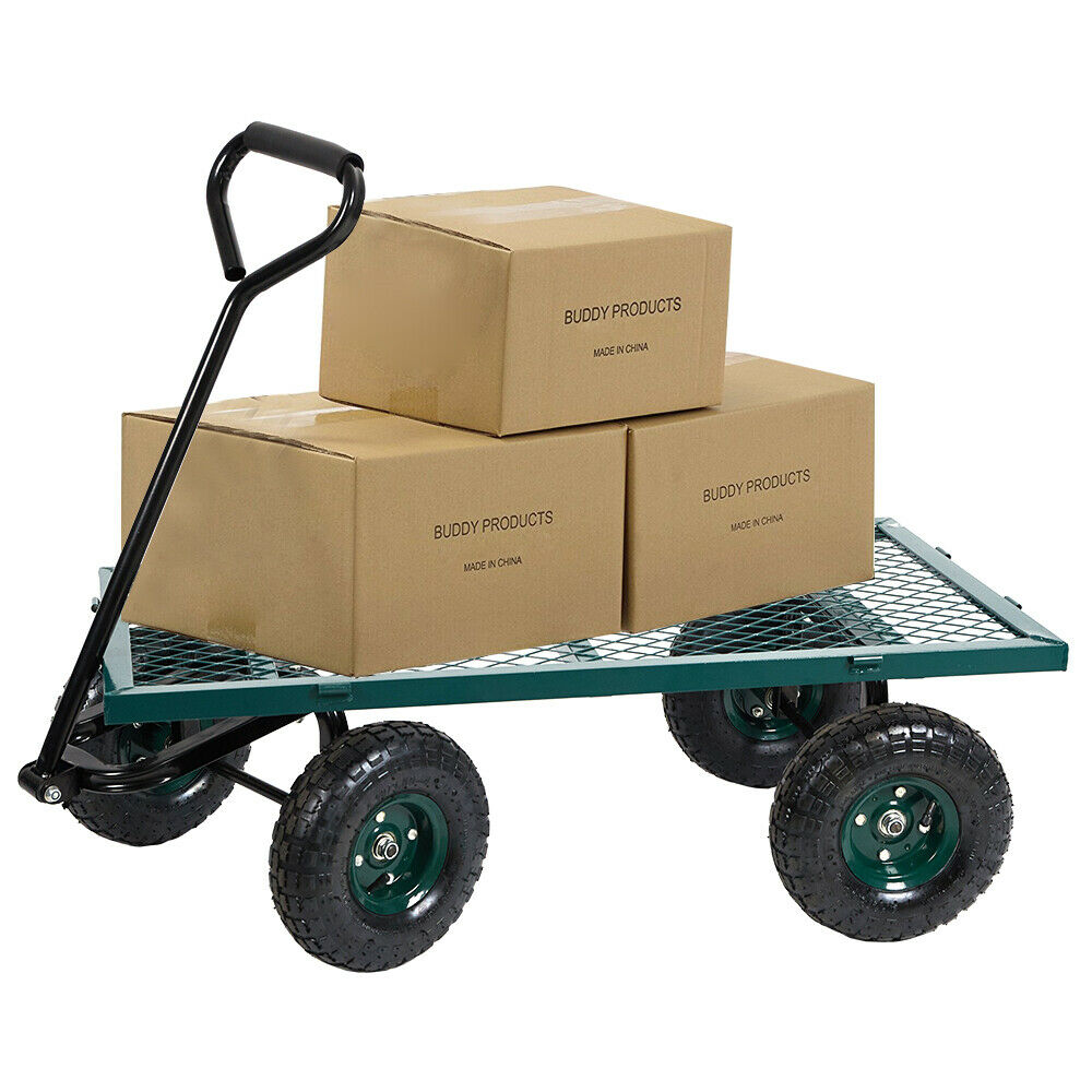 Garden Utility Cart Heavy Duty Outdoor Wagons Trailer Wheelbarrow - Dealjas