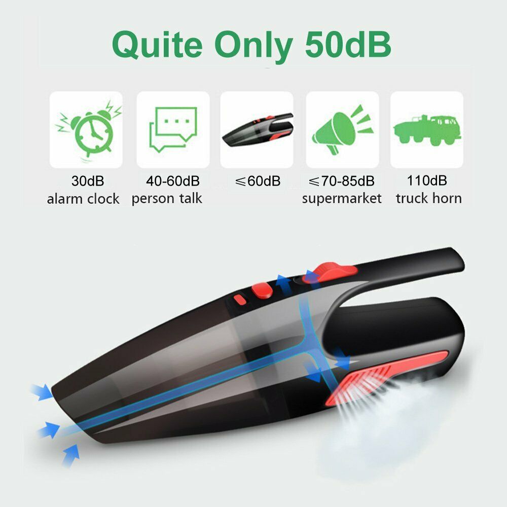 Cordless Car Vacuum Cleaner 12V 120W Auto Mini Portable Wet Dry Powerful Vac - Dealjas