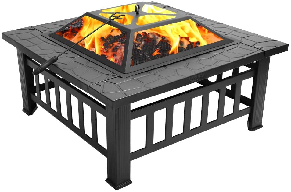 Wood Burning Fire Pit Outdoor Heater Patio Deck Stove Fireplace Bowl - Dealjas