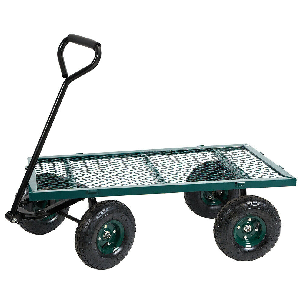 Garden Utility Cart Heavy Duty Outdoor Wagons Trailer Wheelbarrow - Dealjas